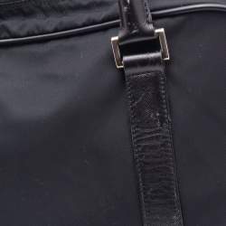 Pre Owned Prada Black Nylon and Leather Zip Satchel