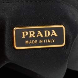 Prada Black Ombre Sequins Logo Chain Clutch