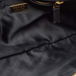Prada Black Ombre Sequins Logo Chain Clutch
