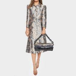 Prada Black Ombre Sequins Logo Chain Clutch