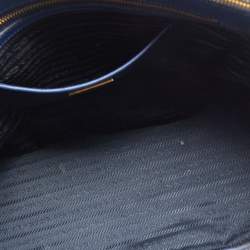 Pre Owned Prada Navy Blue Saffiano Lux Leather Large Galleria Double Zip Tote