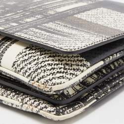 Pre Owned Prada Multicolor Tartan Plaid Saffiano Leather Flap Shoulder Bag