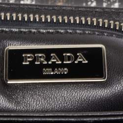 Pre Owned Prada Multicolor Tartan Plaid Saffiano Leather Flap Shoulder Bag