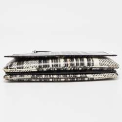 Pre Owned Prada Multicolor Tartan Plaid Saffiano Leather Flap Shoulder Bag