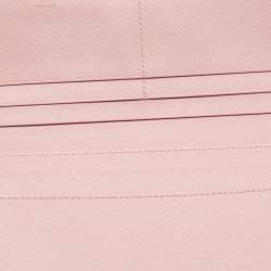 Prada Light Pink Saffiano Leather Logo Flap Continental Wallet