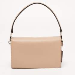 Pre Owned Prada Beige Saffiano Leather Mini Sound Crossbody Bag