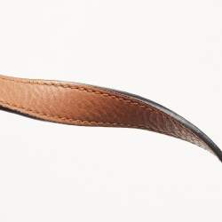 Pre Owned Prada Brown Vitello Danio Leather Logo Embossed Tote