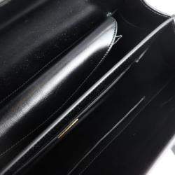 Prada Black Leather Turn-Lock Flap Tote Bag