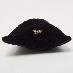 Pre Owned Prada Black Velvet Drawstring Clutch Bag