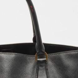 Pre Owned Prada Black Saffiano Leather Large Gardener's Tote