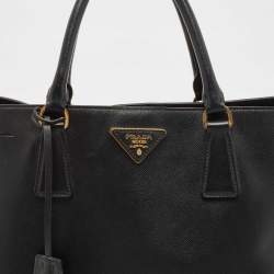 Pre Owned Prada Black Saffiano Leather Large Gardener's Tote