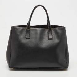 Pre Owned Prada Black Saffiano Leather Large Gardener's Tote