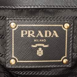 Pre Owned Prada Red/Black Velvet And Nylon Floral Tote