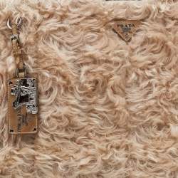 Pre Owned Prada Beige Calfhair and Suede Shopper Tote