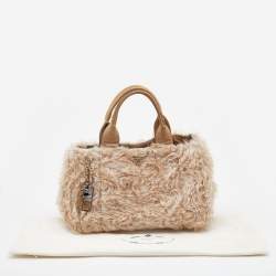 Pre Owned Prada Beige Calfhair and Suede Shopper Tote