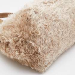 Pre Owned Prada Beige Calfhair and Suede Shopper Tote