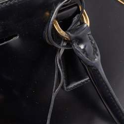 Pre Owned Prada Black Glossy Leather Large Galleria Double Zip Tote