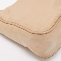 Prada Beige Saffiano Leather Re-Edition 2005 Baguette Bag