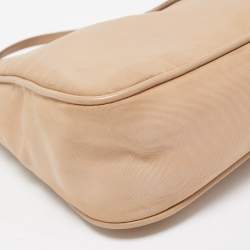 Prada Beige Saffiano Leather Re-Edition 2005 Baguette Bag