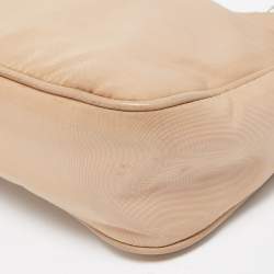 Prada Beige Saffiano Leather Re-Edition 2005 Baguette Bag