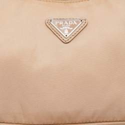 Prada Beige Saffiano Leather Re-Edition 2005 Baguette Bag