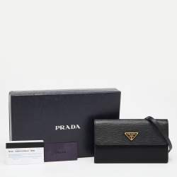 Prada Black Nylon and Leather Flap Crossbody Bag 