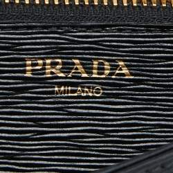 Prada Black Nylon and Leather Flap Crossbody Bag 