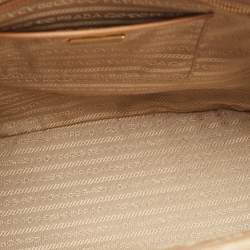 Pre Owned Prada Tan Saffiano Leather Medium Galleria Double Zip Tote