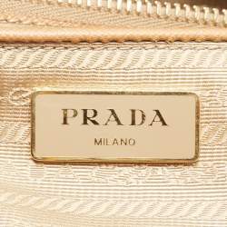 Pre Owned Prada Tan Saffiano Leather Medium Galleria Double Zip Tote