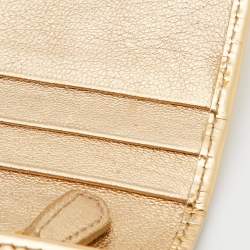 Prada Gold Patent Leather Flap Continental Wallet