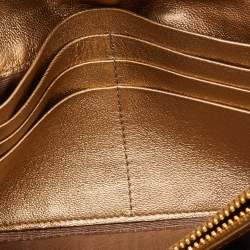 Prada Gold Patent Leather Flap Continental Wallet