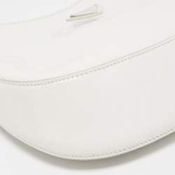 Prada White Brushed Leather Cleo Shoulder Bag