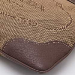 مملوكة مسبقًا Prada Brown/Beige Logo Jacquard Canvas and Leather Messenger Bag