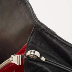 Pre Owned Prada Black Gaufre Leather Lock Crossbody Bag