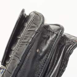 Pre Owned Prada Black Gaufre Leather Lock Crossbody Bag