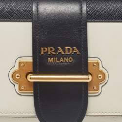 Prada Off White/Black Leather Cahier Belt Bag