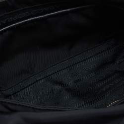 Pre Owned Prada Black Nylon and Leather Flap Crossbody Bag 