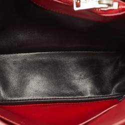 Pre Owned Prada Red Saffiano Patent Leather Twin Turnlock Tote