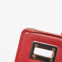 Pre Owned Prada Red Saffiano Patent Leather Twin Turnlock Tote