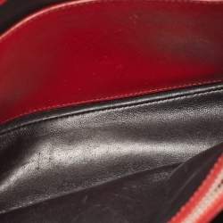 Pre Owned Prada Red Saffiano Patent Leather Twin Turnlock Tote