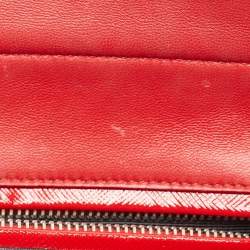 Pre Owned Prada Red Saffiano Patent Leather Twin Turnlock Tote