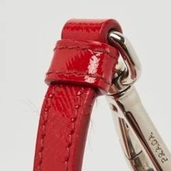 Pre Owned Prada Red Saffiano Patent Leather Twin Turnlock Tote