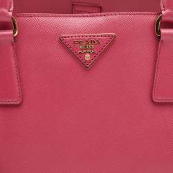 Pre Owned Prada Pink Saffiano Lux Leather Large Gardener's Tote