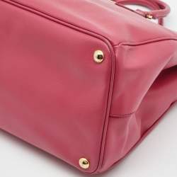 Pre Owned Prada Pink Saffiano Lux Leather Large Gardener's Tote