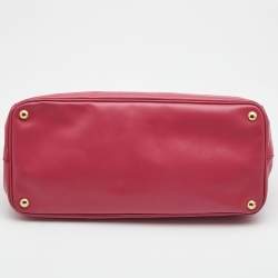 Pre Owned Prada Pink Saffiano Lux Leather Large Gardener's Tote