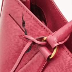 Pre Owned Prada Pink Saffiano Lux Leather Large Gardener's Tote