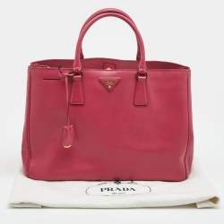 Pre Owned Prada Pink Saffiano Lux Leather Large Gardener's Tote