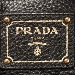 Pre Owned Prada Black Vitello Daino Leather Tote