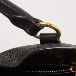 Pre Owned Prada Black Vitello Daino Leather Tote