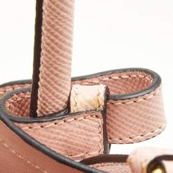 Prada Pink Saffiano Leather Medium Double Handle Tote